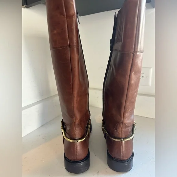 Matisse Lariat Saddle‎ Brown Leather Riding Boots with copper accents. Sz 9.5 - Picture 6 of 15